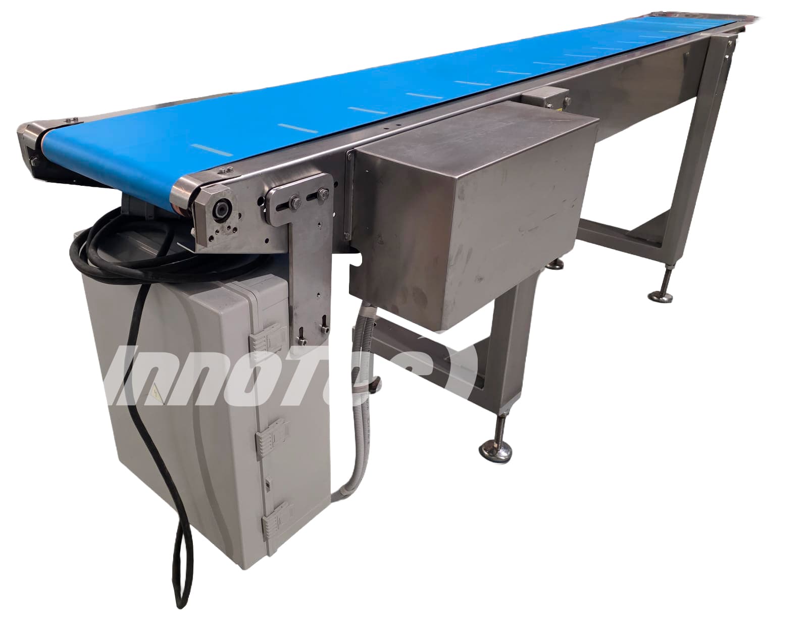 Cinta transportadora de banda azul